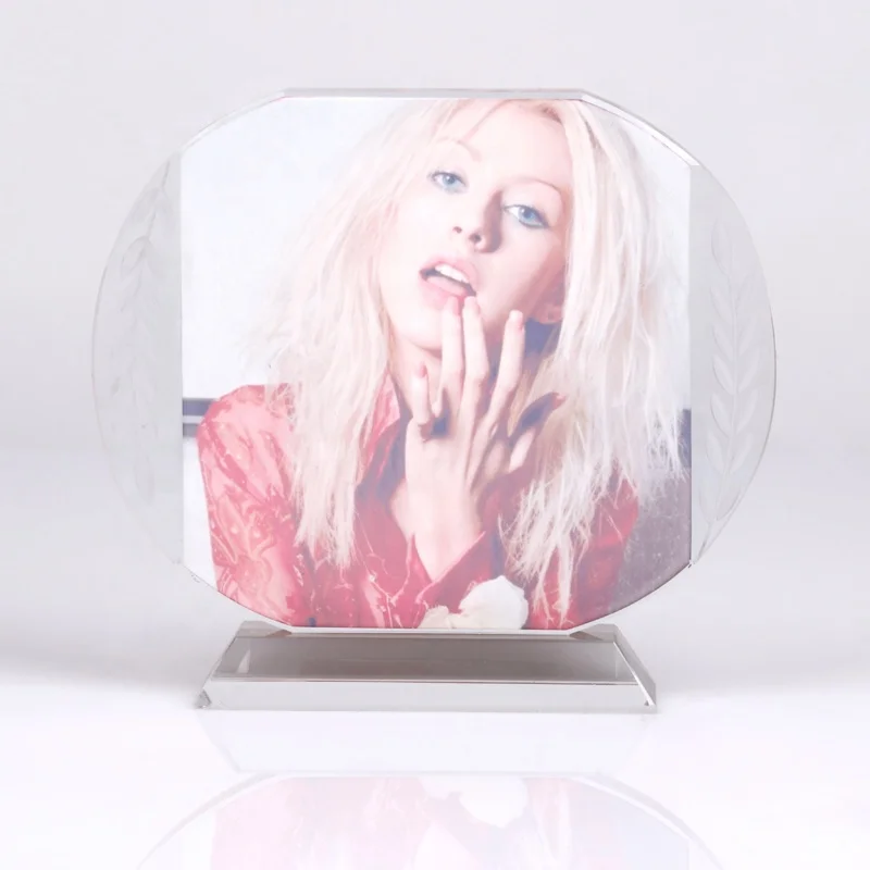 
Wholesale Inclined Engraved Crystal Photo Frame 
