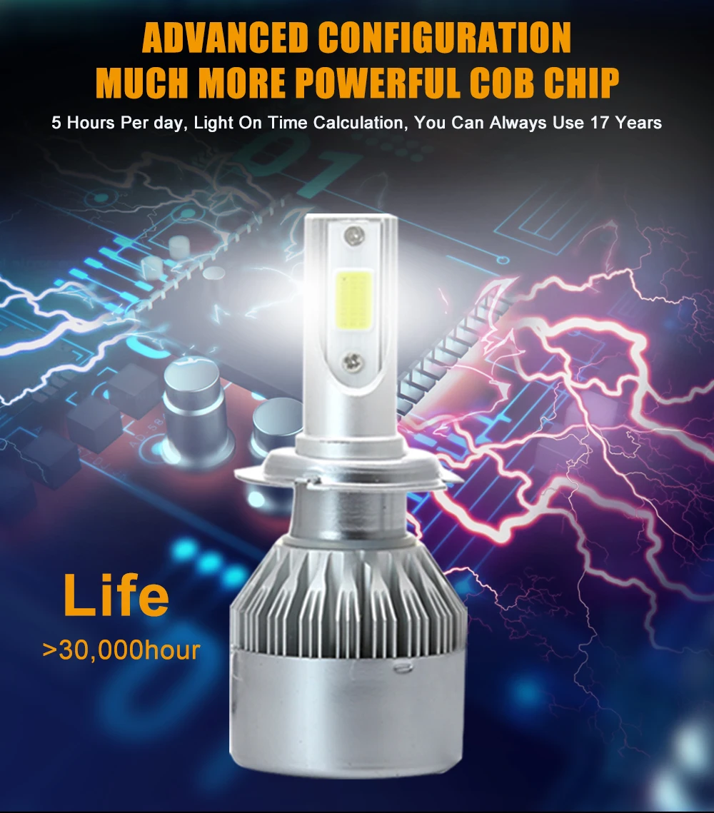  72w 7200lm C6 h13 комплект для переоборудования светодиодных фар 2016 новое поступление Светодиодная лампа