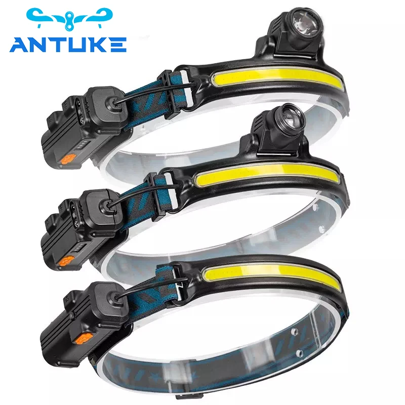High Lumen Lithium Battery Led Light Headlamp USB Durable Rechargeable COB Head Lamp Light
