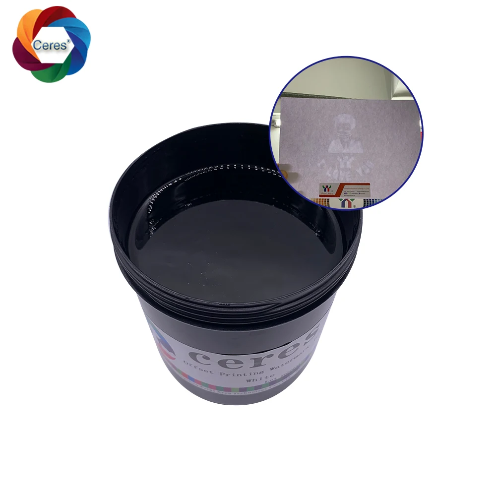 Невидимые водяные чернила Ceres для офсетной/трафаретной печати документов и брошюр белого и черного цветов