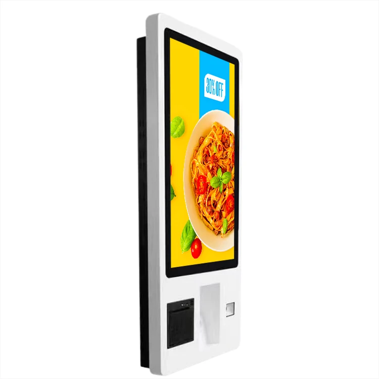 24 inch fast food self ordering payment kiosk QR code scanner kiosk self service payment kiosk
