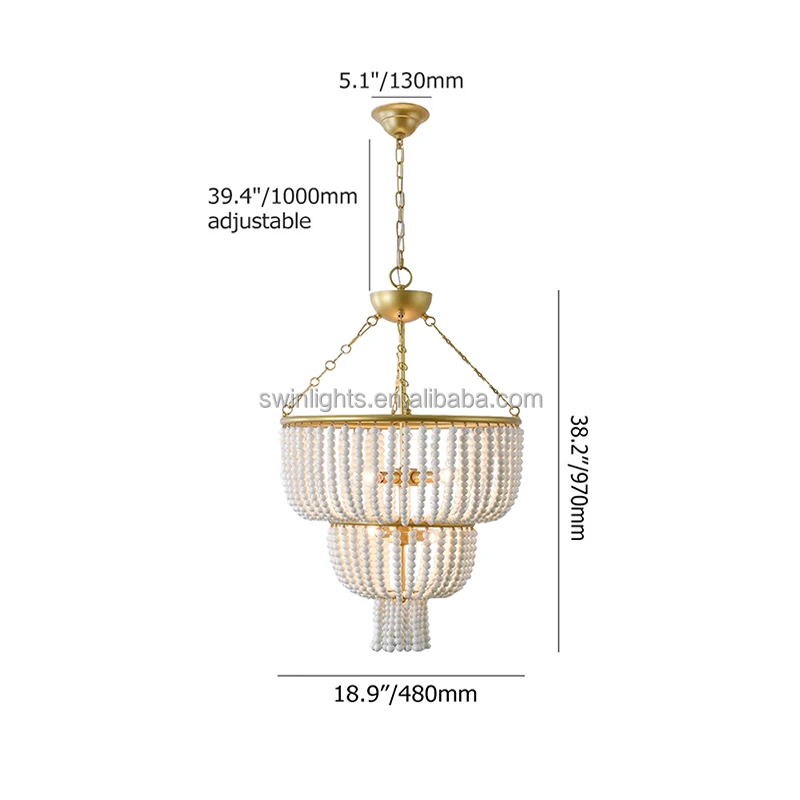 Postmodern decorative ceramic bead chandelier for dining room modern stair light