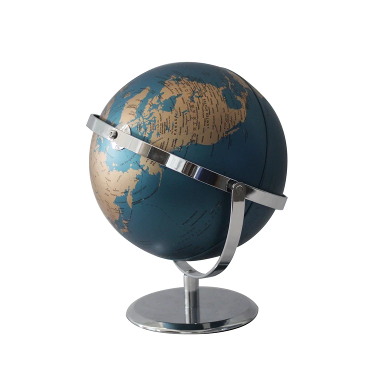 Wholesale World Map Ball Teaching Art Crafts Globe English Version Alloy Table Decoration Earth Globe Decorative
