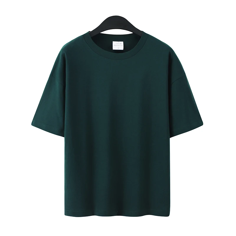 
2021 High Quality custom logo printing Mens Plain Sports Dark Green over sized tee shirts blanks 
