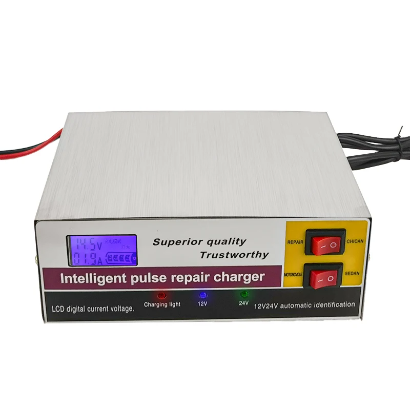12 volt 24v car led acid battery charger 5amp 10amp for electric pallet truck batteries 12v20ah-120ah 24v12ah-60ah