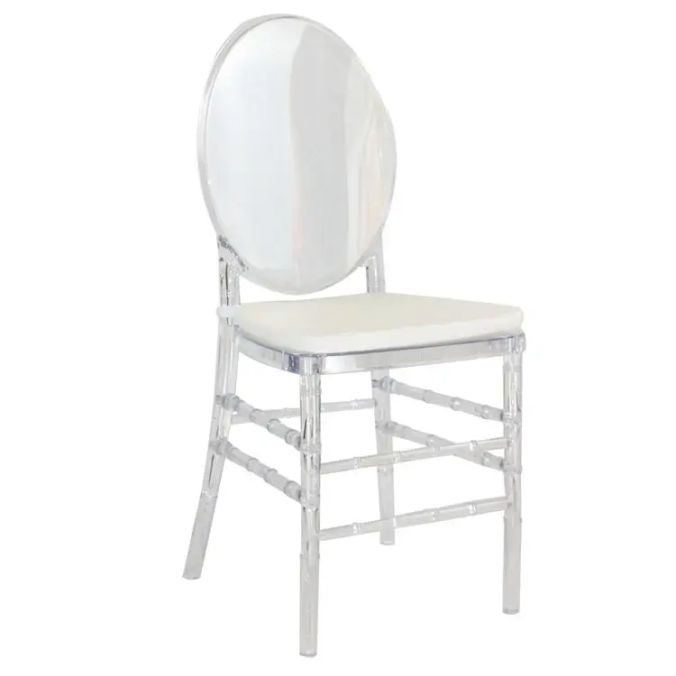 Yinma furniture chiavari chairs clear Plastic with cushion