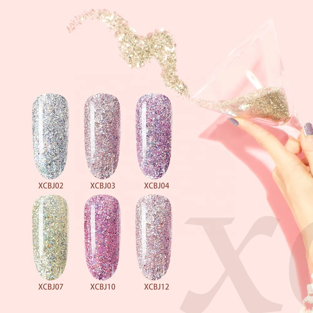 Mobray soak off nail gel polish crystal nail uv gel 8g glitter gel