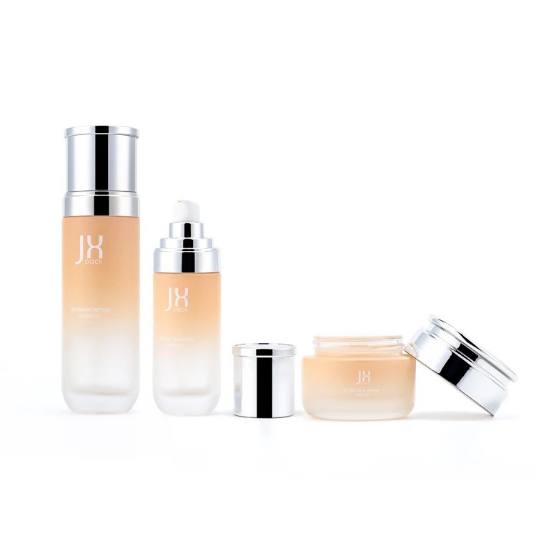 New Arrival 30 50 g Lotion Pump Bottles and Jars Set Skin Care Containers Luxury Cosmetic Orange White for Cosmetics