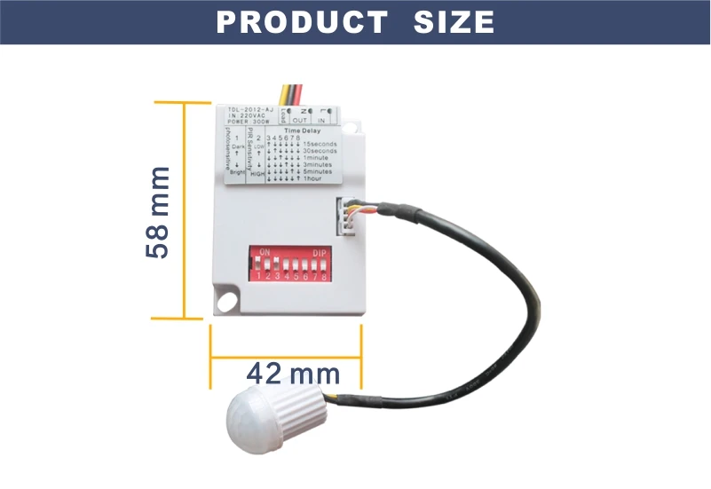 Новый дизайн DC5V 12V 24V PIR датчик движения выключатель света с временной задержкой инфракрасный детектор человеческого тела автоуправление 220V 110V