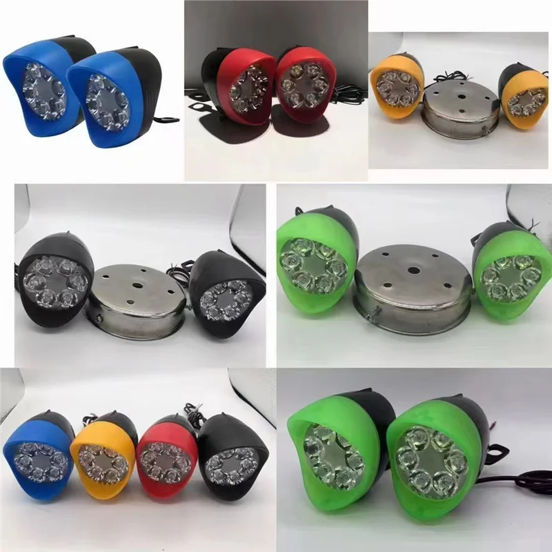 Waterproof Ebike Safety Warning Lamp/ LED Electric Bike Front Light 12V-80V Universal Bicycle Cycling Scooter Horn Headlight