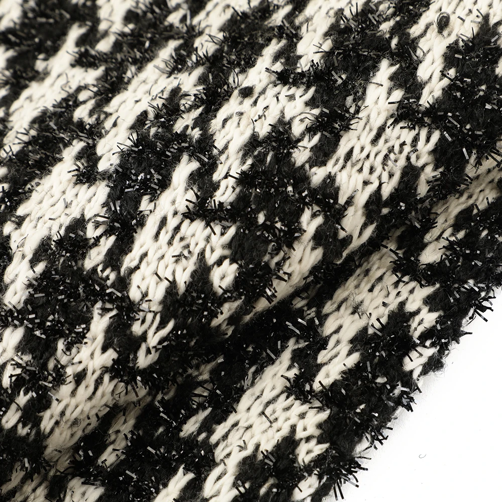 Новый стиль, модная грубая игольчатая жаккардовая пряжа, окрашенная tc клетчатая хлопчатобумажная полиэфирная ткань