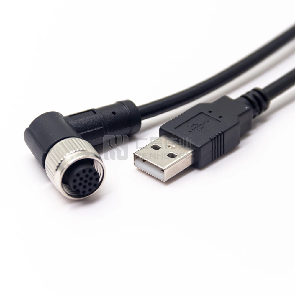 Разъем М12 для Usb молдинг 17 контактов разъем под прямым углом