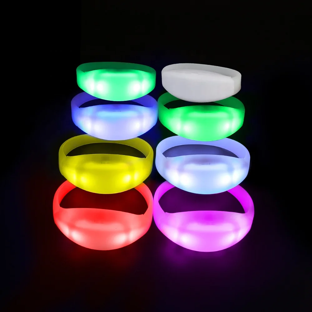 Dmx Control Led Bracelet 4 Lights Silicone Wristbands Remote Controlled Led Bracelets
