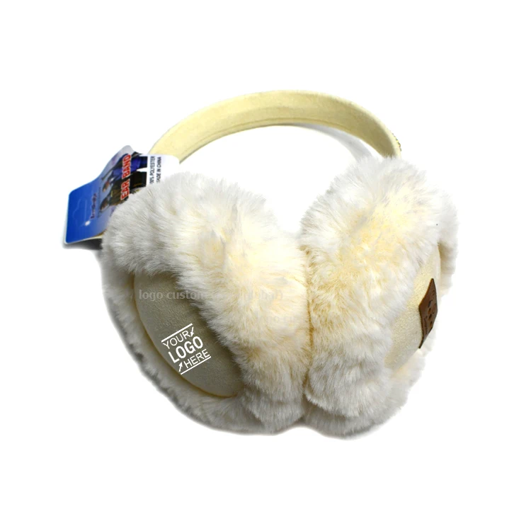 Оптовая продажа, Модный логотип на заказ, рекламные подарки, женские милые розовые плюшевые зимние теплые наушники, наушники
