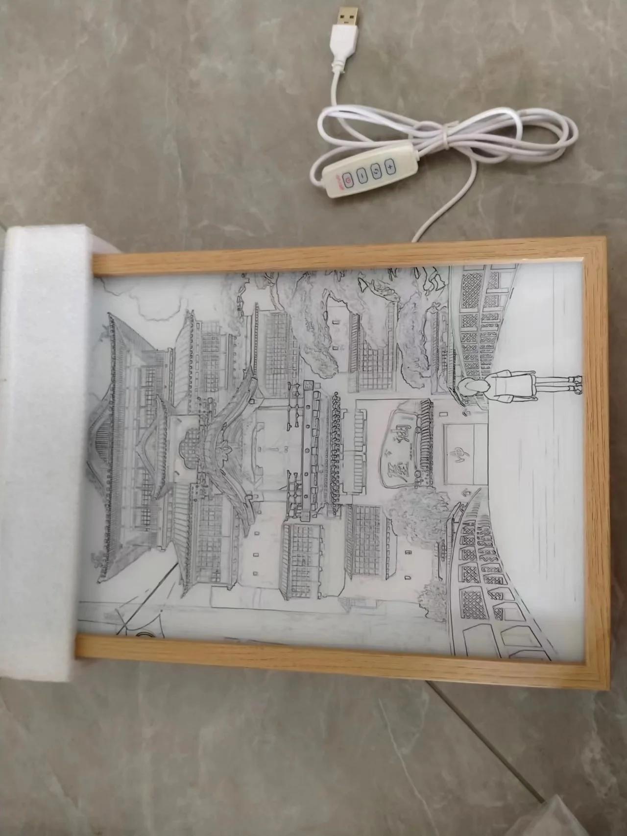 50 Styles Genshin Anime Light Painting Demon Slayer DBZ Son Goku Anime Night Light Game Led Photo Frame Lamp Home Decor