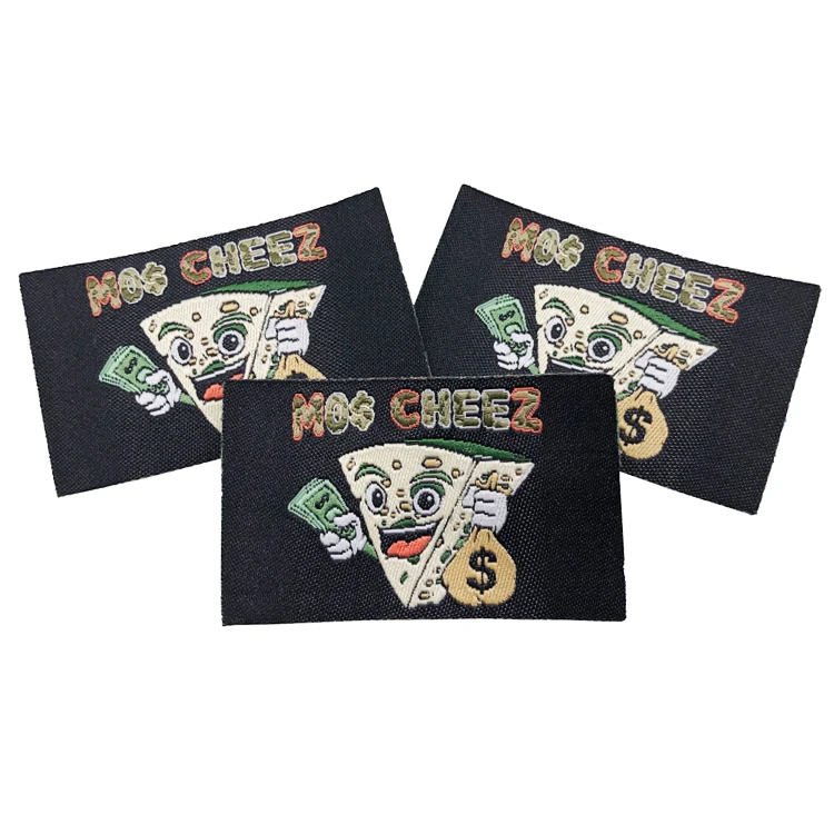 High Quality Woven Label Tags Custom Logo Name Heat Press Woven Labels