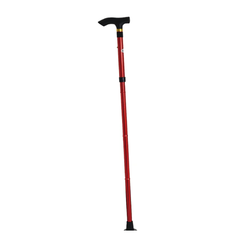 Aluminum Walking Cane Trekking Poles Telescopic Straight Handle Cane Hiking Mountain Climbing Stick