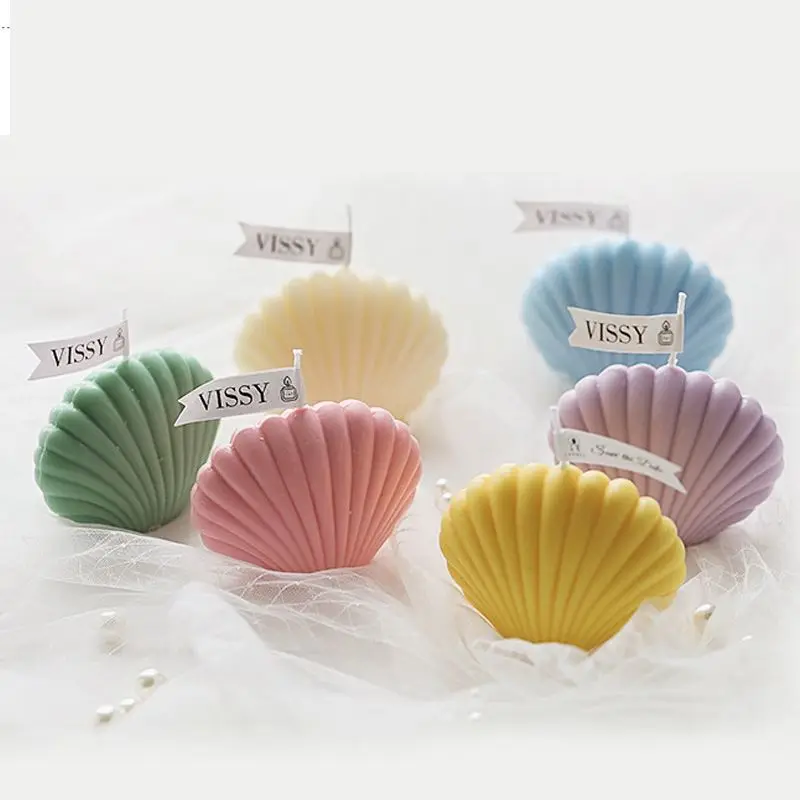 Bougie parfumee private label Multicolor small Shell shape scent candle gift
