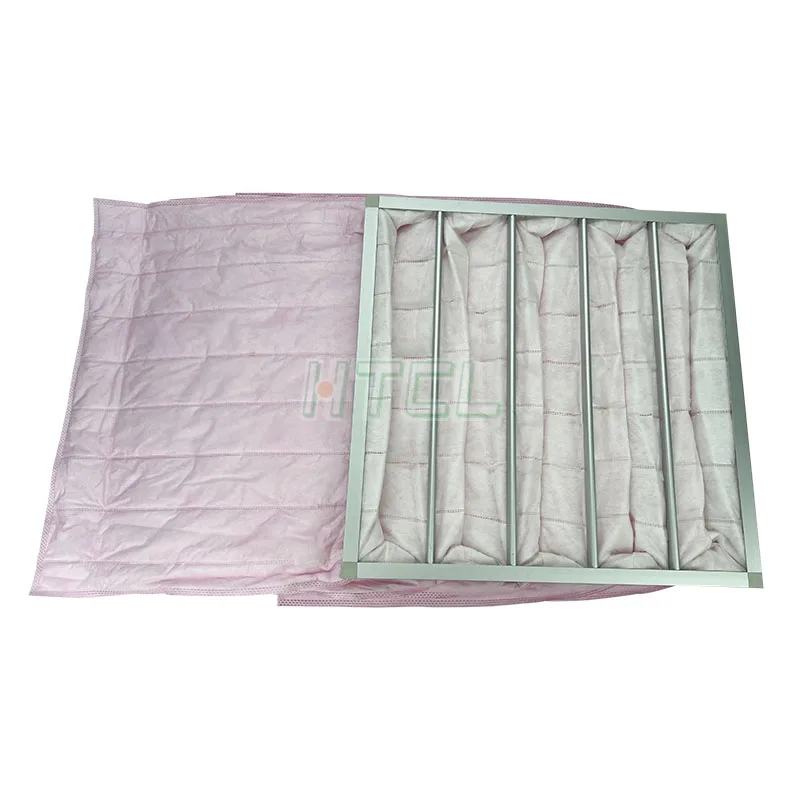 High Performance Big Dust Holding Capacity M5 F6 F7 F8 Synthetic Medium Efficiency Bag Filter Air Conditioning Pocket Filter