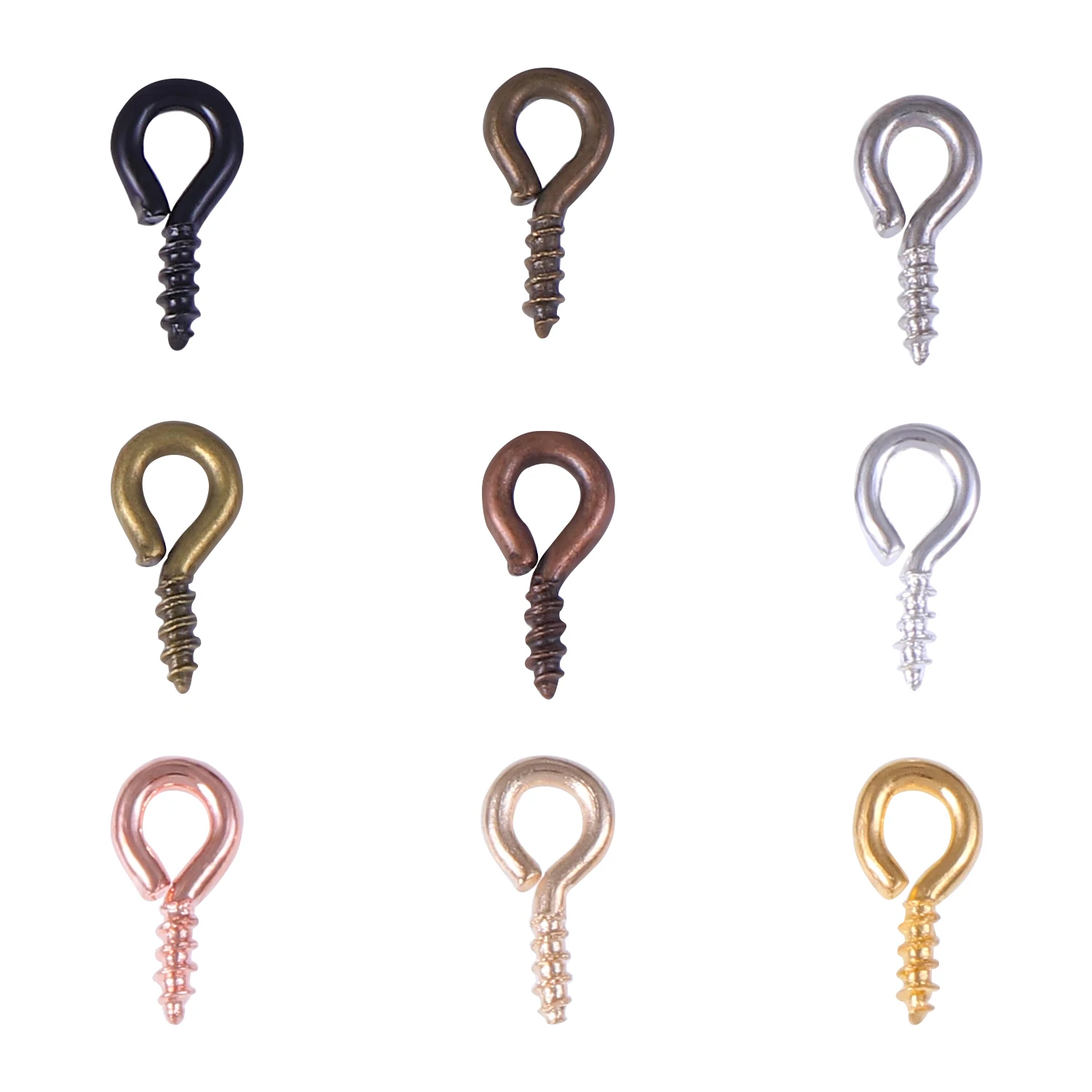 TikTok Hot Sale 100pcs/bag Mini Screw Eye Pins for Jewelry Making Pearl Beads Screw Threaded Hooks Eyelets Clasps Findings