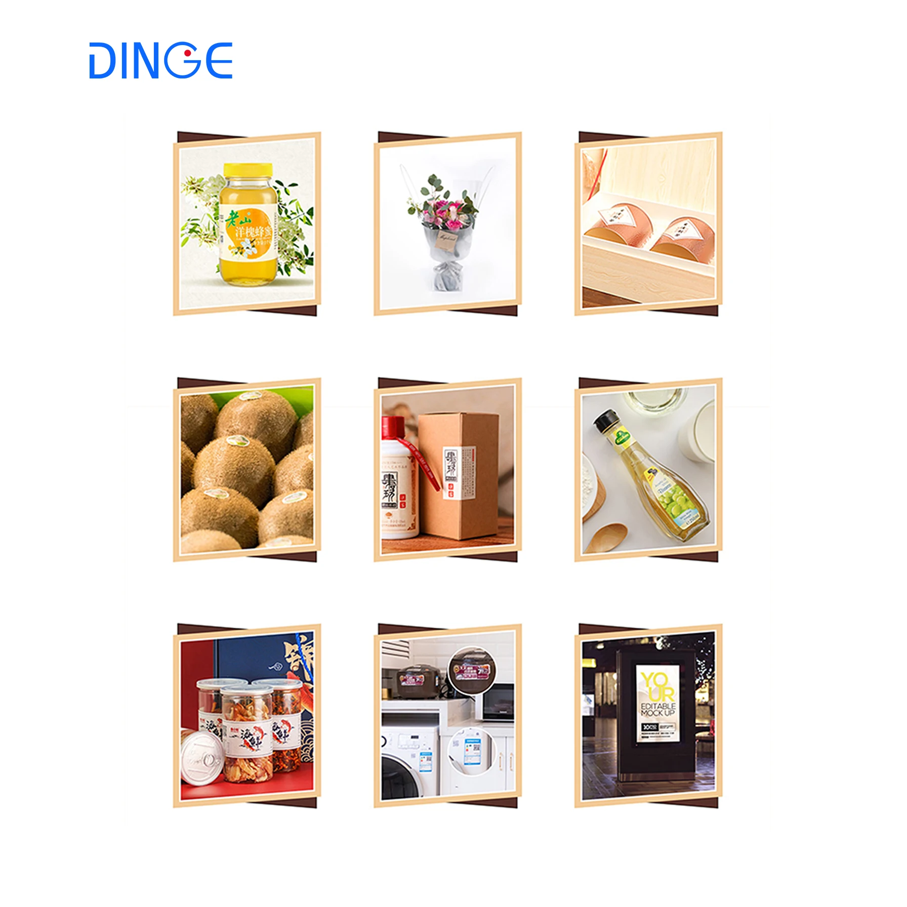 Cheap Custom packaging sticker iron on lip gloss tube white perfume tag price thermal cosmetic label wine size brand label