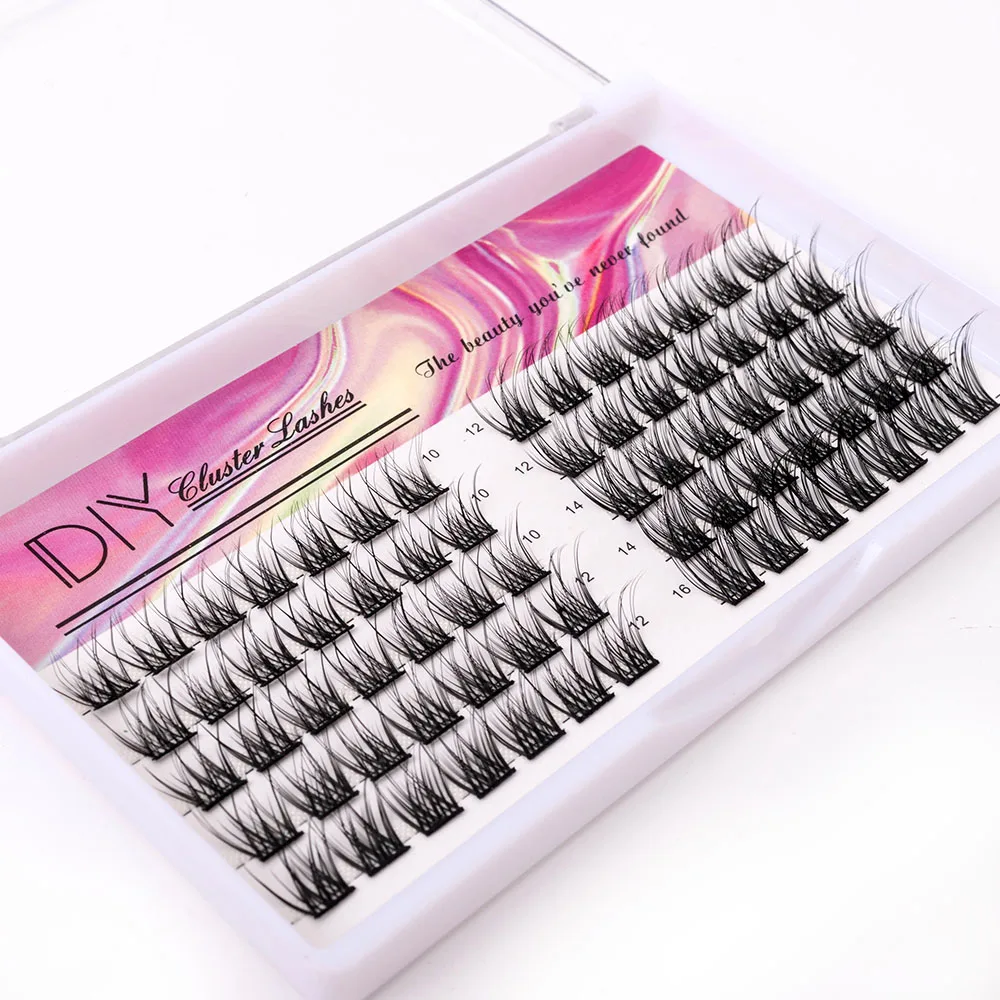 Yiernuo 1/3/5 pairs pre cut diy individual segmented diy lash extensions wimper cluster lashes kit