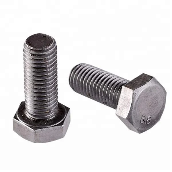 Carbon steel stainless steel outer hexagon bolts Natural color electroplating black 8.8 high strength bolts