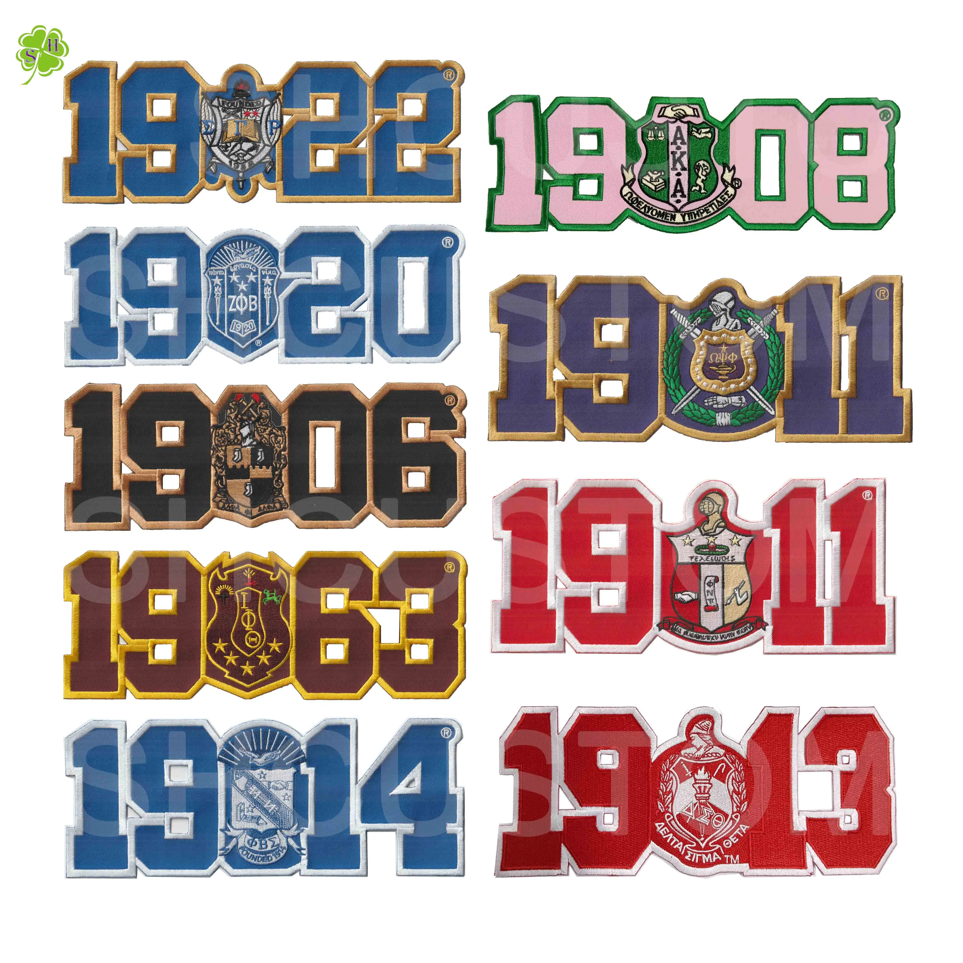 Custom Greek Letters Chenille Patches Greek Patches Heat Applied Fraternity Sorority Greek Letters Embroidery Patches