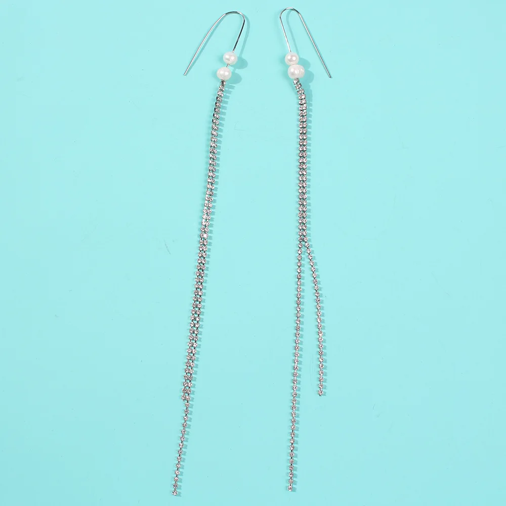 2020, сделано в Китае, длинные висячие серьги с кисточками, серьги с хрустальным жемчугом и крючком для женщин и девушек