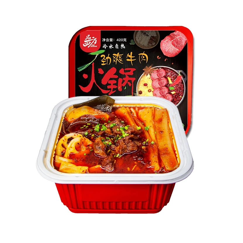 
Factory sale various strong beef hot pot 420g self heating hot pot 