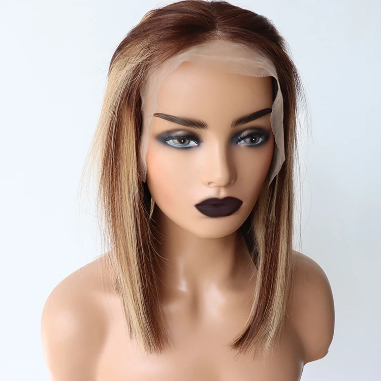 
Beautiful Blonde Highlight Color High Quality Brazilian Virgin Hair Jewish Wig Kosher Wigs For women 