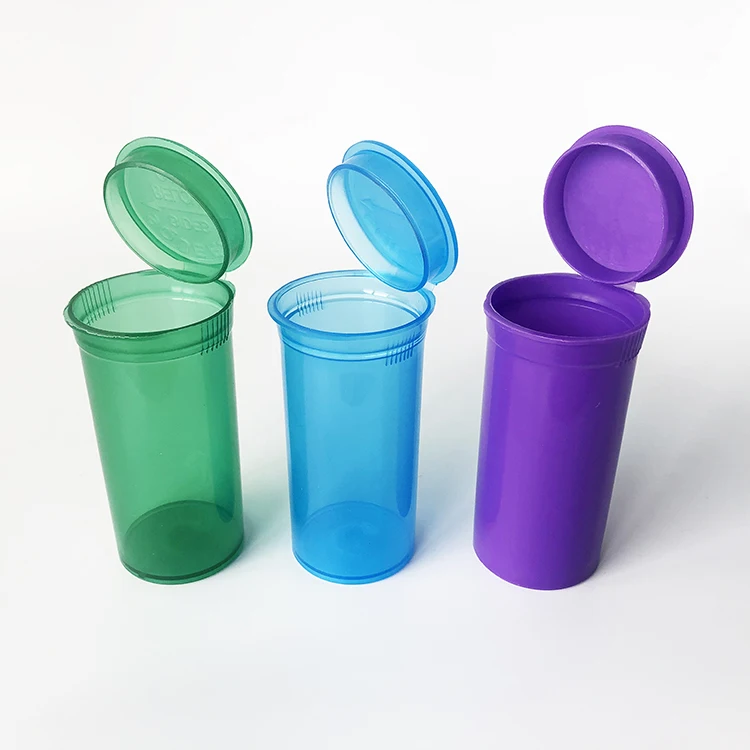 Child Resistant 6/13/19/30/60Dram Plastic Pop Top Bottles Vials, Squeeze Pop Top Tubes Medicine Pill Capsule containers pots