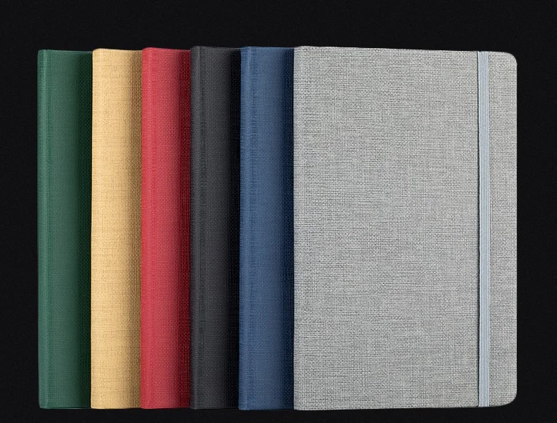 A5 Simple Style and Beautiful Cover Design Planner Notebook with Soft Touch Lamination Foil Stamp and pen