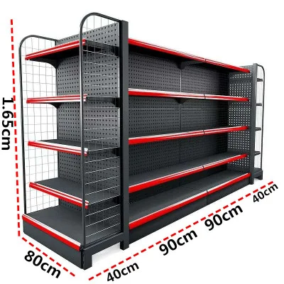 Custom Made Multi-Function steel storage retail display racks supermarket hot selling display unit with end cap display gondola