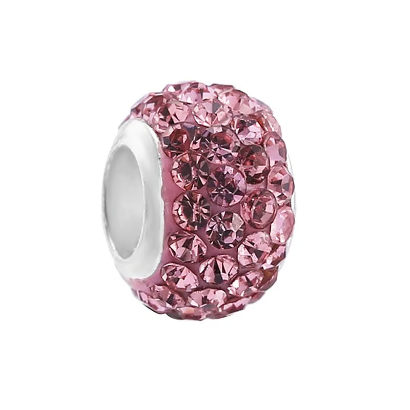 DIY Glass personalised bead cute charms for bracelet making Bracelet Diamond Ball Beads Large Hole Ceramic Clay Dot Beads