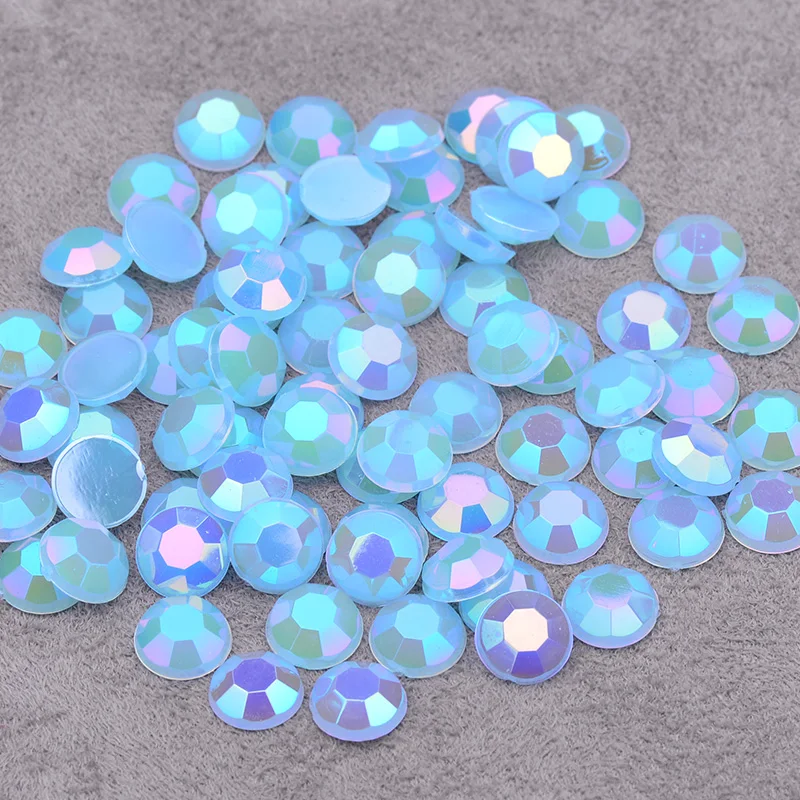Wholesale 6 7 8 mm Jelly Rose AB Crystal Rhinestone Flat Back Round Crystal Stones Beads for Decoration