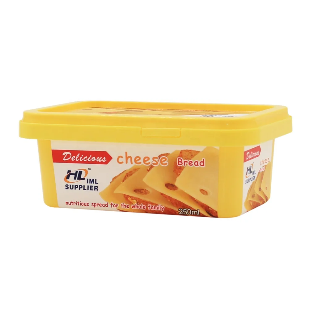 250ml IML Margarine spread Container Rectangular PP Plastic Packaging