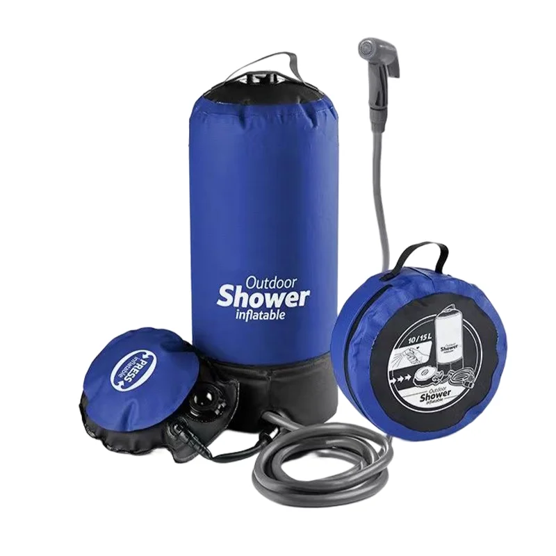 11L Portable Water Storage Bag Foot Pump Shower Nozzle Shower Outdoor Pressure Pump Camping Shower Bag
