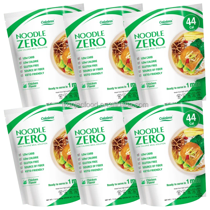 Organic Zero-Fat Konjac Noodles Deliciously Flavored Instant Spaghetti with Customizable Taste Packaged in Bulk or Bags