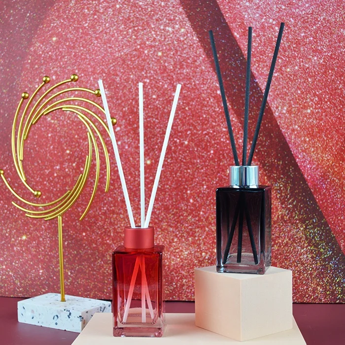 factory price 80ml reed diffuser bottles large quantity  simple square glass bottle for home fragrance