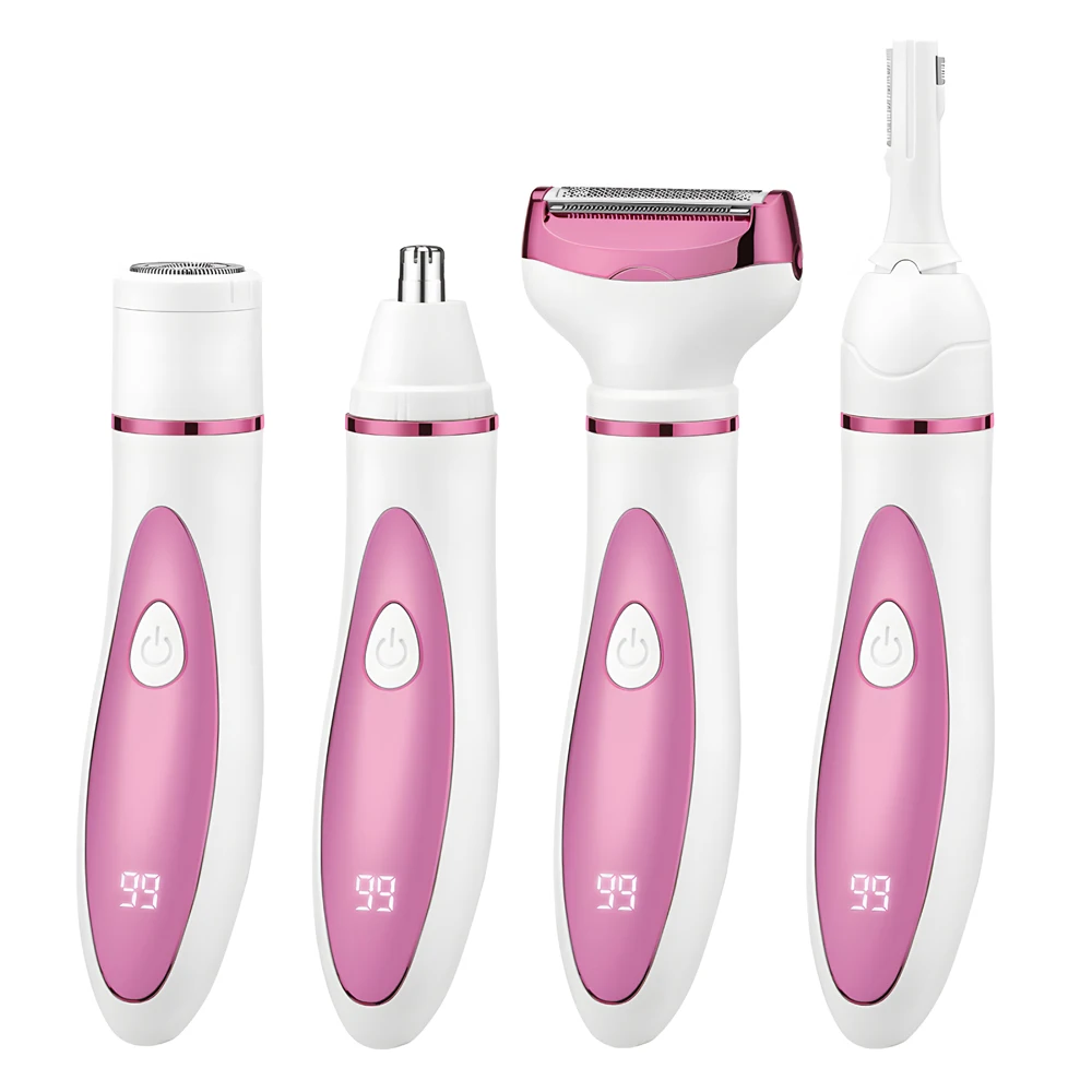 Multi Functional Bikini Hair Trimmer Portable Handheld 4 in 1 Facial Nose Body Hair Trimmer Women Epilator