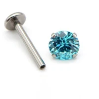 Inner Teeth Earrings Ear Bone Nails Titanium Alloy Inset Diamond Four Claws Zircon Flat Bottom Lip Nails G23 Wear Harsh Jewelry