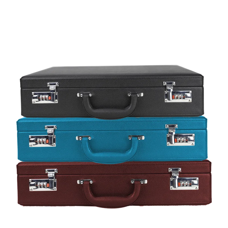 Portable PU Leather Briefcase Business Bag  Large Space Laptop Case Document Storage Customized Briefcase