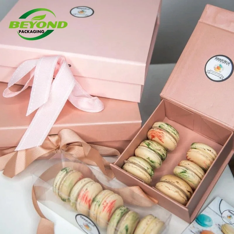 Картонная коробка из переработанного картона коробки для макарон конфет шоколада свадьбы бумажная Подарочная с магнитной застежкой