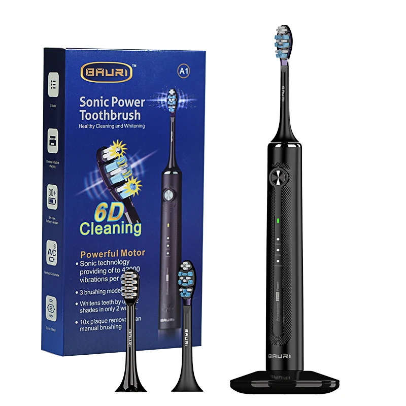 Authentic factory made 3 Modes 2 Dupont Brush Heads Rechargeable Sonic toothbrush Electric Electronic Toothbrush