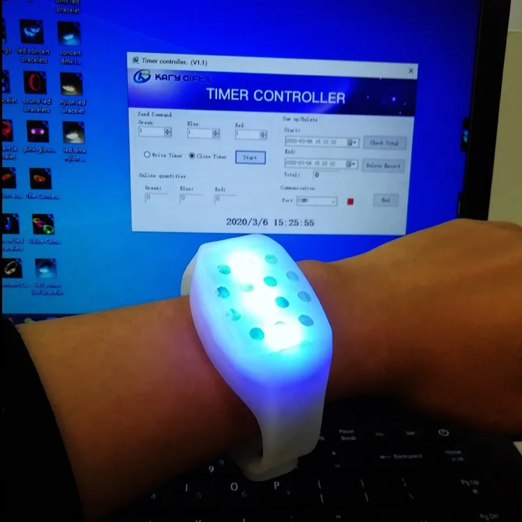 Waterproof Silicon Timer Controlled Led Timer Wristband