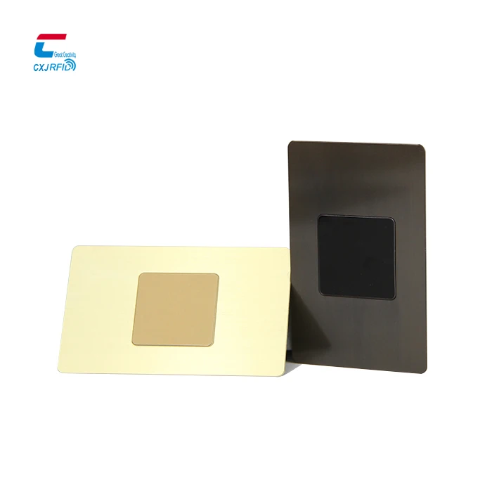 CXJ Newest NFC Metal Card Brushed NFC Metal Card Double Side Reading Function RFID Metal Card with QR Code Printing