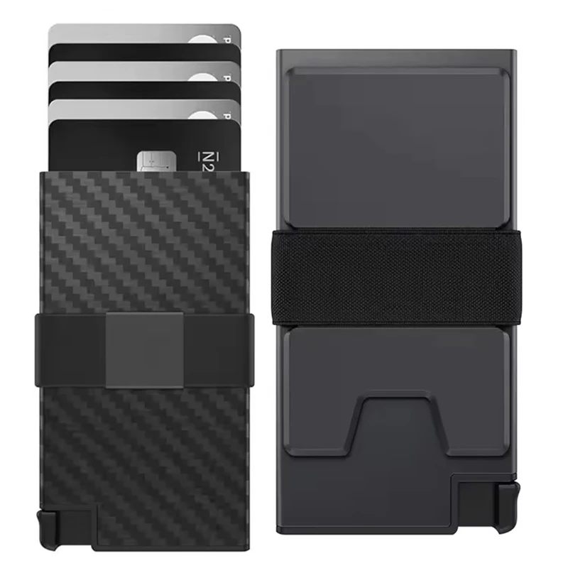 Custom Business Minimalist Slim Card Holder Case Aluminum Wallet Gold For Men