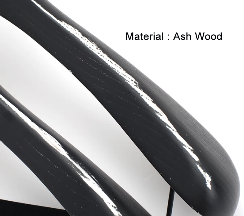 LINDON Fashion Brand Black Worn Flat Hook Wide Shoulder Wooden Suits Clothes Hanger