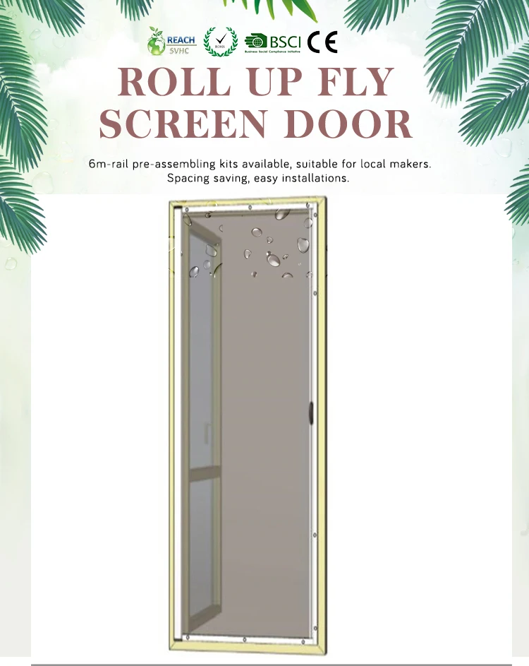 Hot Sale Folding Garage Retractable Screen Doors Anti Mosquito Curtains Accordion Privacy Roller Screen Door